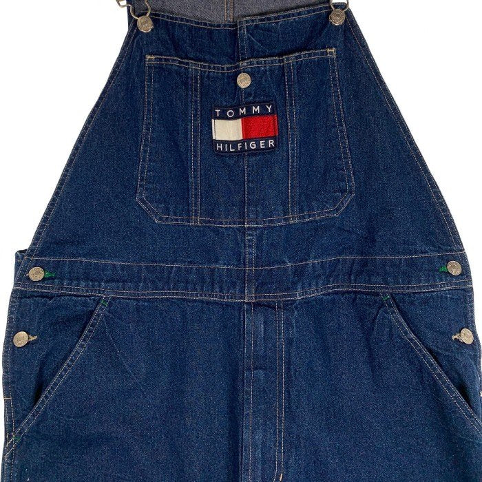 TOMMY JEANS トミージーンズ デニム オーバーオール インディゴ チェーン刺繡 Size L 福生店