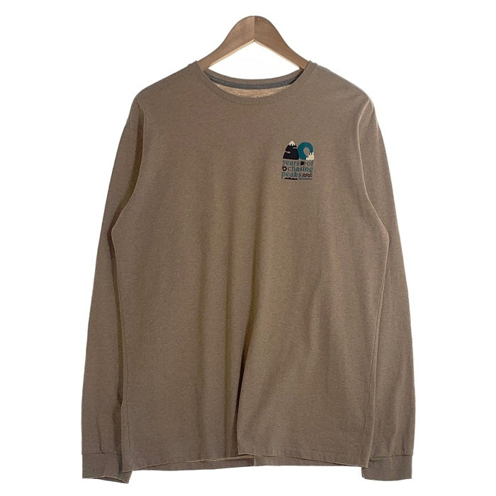 Patagonia パタゴニア M's L/S Chasing Peaks Responsibili-Tee 長袖 Tシャツ ロンT ベージュ Size L 福生店