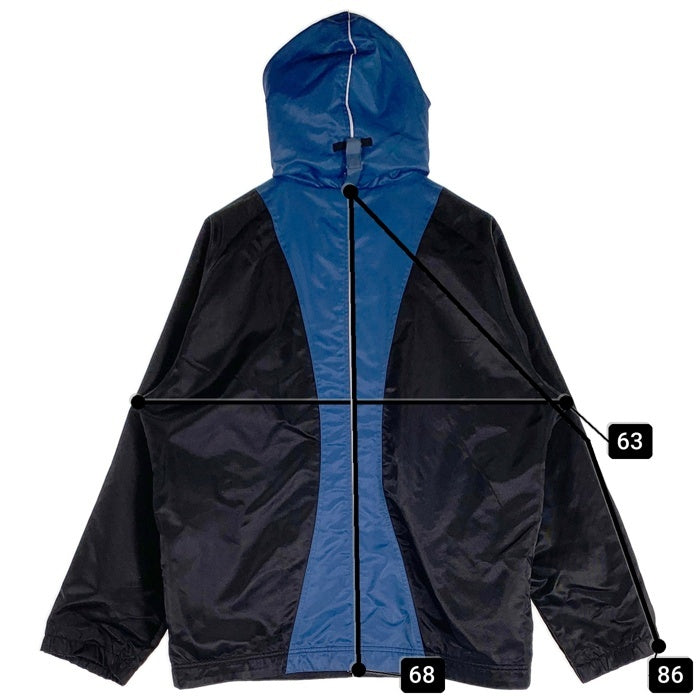 90-00's NIKE ナイキ ジップアップジャケット パーカー ブラック ブルー ポリエステル 白タグ Size XL(18-20) 福生店