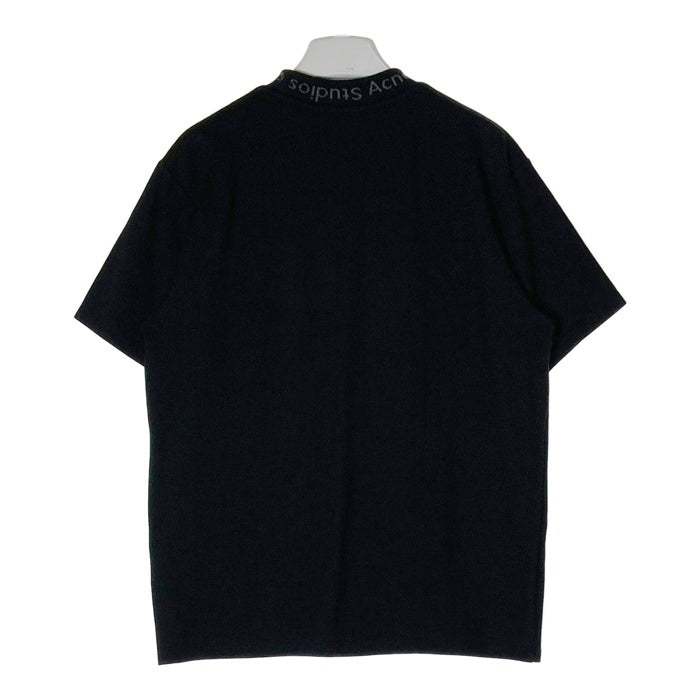 Acne Studios アクネ ストゥディオズ 3367690004 ロゴプリント モックネック ストレッチ 半袖Tシャツ ブラック sizeM 瑞穂店
