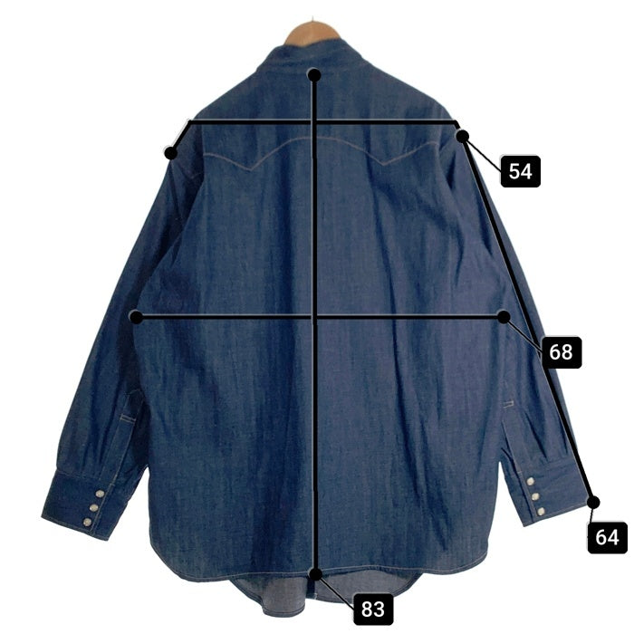 LEVI'S リーバイス デニム ウエスタン ショートホーン シャツ インディゴ 001L7-0002 Size XL 福生店
