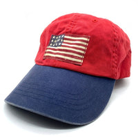 90's Polo By Ralph Lauren ポロバイラルフローレン アメリカ国旗 星条旗 パッチ 6パネル キャップ レッド ネイビー 福生店