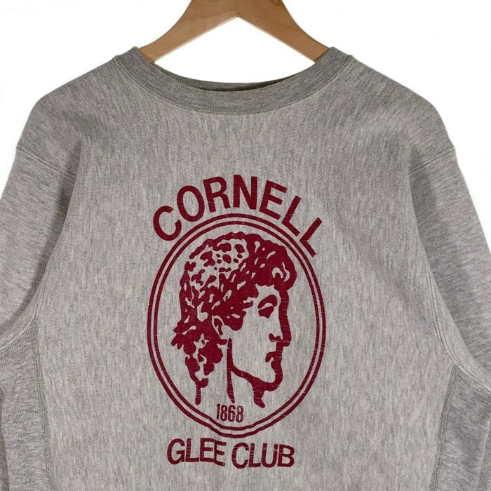 90's Champion チャンピオン CORNELL GLEE CLUB プリント リバースウィーブ クルーネックスウェットトレーナー アッシュグレー USA製 トリコ刺繡 Size M 福生店
