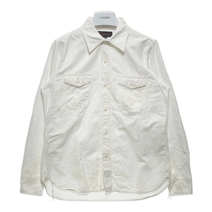 Triple Works トリプルワークス マチ付き ワークシャツ 長袖 コットン ホワイト アイアンハート 2 Size M 瑞穂店