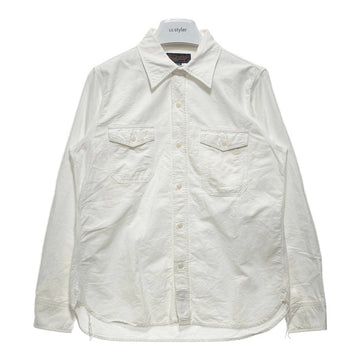 Triple Works トリプルワークス マチ付き ワークシャツ 長袖 コットン ホワイト アイアンハート 2 Size M 瑞穂店