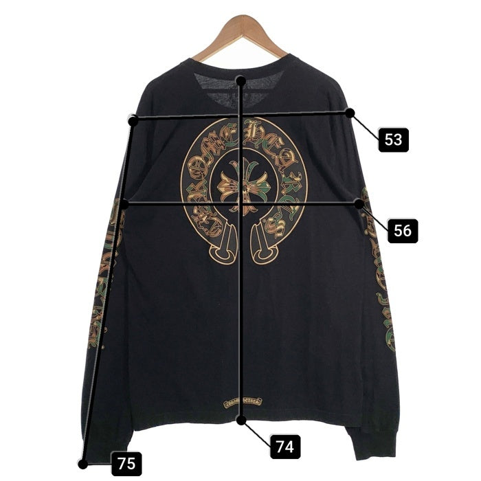 Chrome Hearts クロムハーツ Camo Horseshoe L/S Tee カモフラージュホースシュー プリントロングスリーブTシャツ ブラック Size XL 福生店