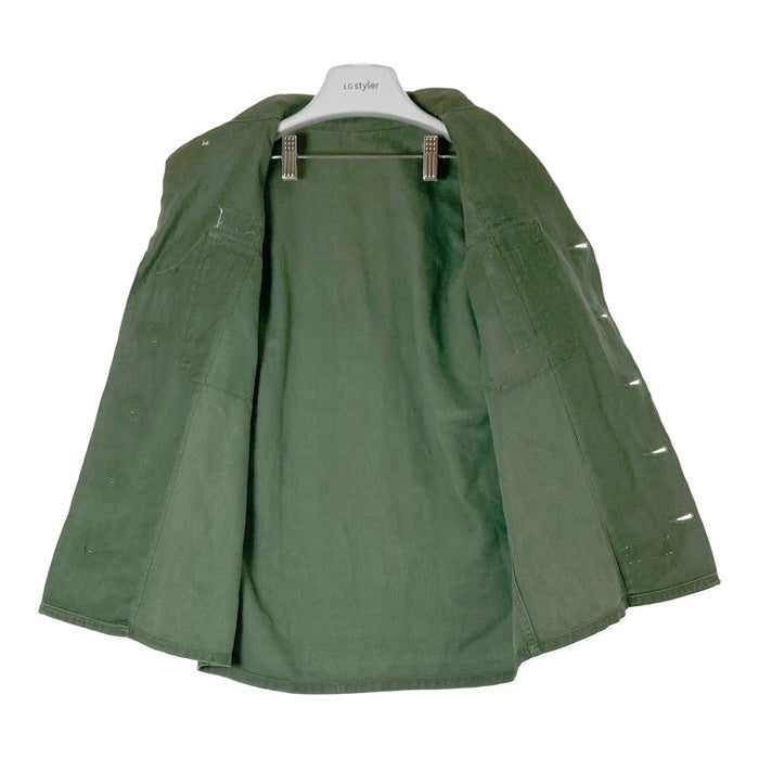 US ARMY アメリカ軍 OG107 50's~60's 1st エポレット付き コットンサテン ユーティリティシャツ オリーブ size- 瑞穂店