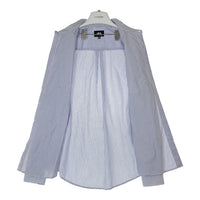 STUSSY ステューシー Big Button Stripe Shirt ビッグボタン ストライプシャツ ブルー sizeM 瑞穂店