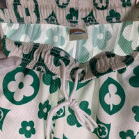 BRAVEST STUDIOS ブレイベストスタジオ フラワープリント メッシュ ショートパンツ ホワイト グリーン Size L 福生店