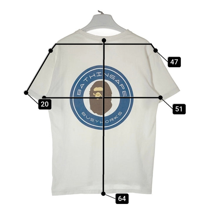 A BATHING APE アベイシングエイプ サル サークルプリント Tシャツ ホワイト sizeM 瑞穂店