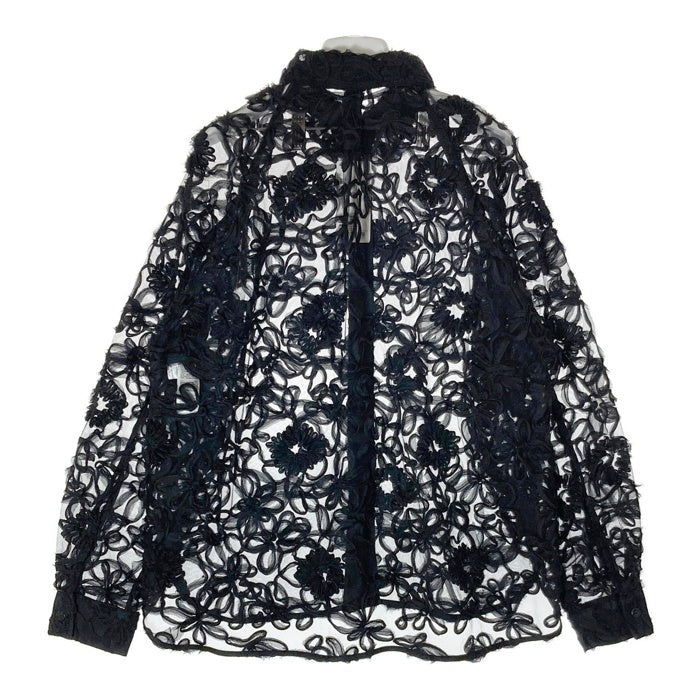 MOUSSY マウジー RIBBON TULLE  シャツ ブラック sizeF 瑞穂店