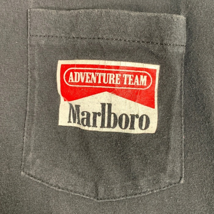 90's Malboro マルボロ コヨーテバックプリント ポケットTシャツ ブラック Hanes USA製 Size XL 福生店