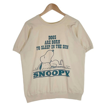 WAREHOUSE ウエアハウス SNOOPY スヌーピー 半袖 スウェットトレーナー クリーム ラグランスリーブ Size M 福生店