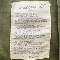 WACKO MARIA ワコマリア ミリタリーシャツ 半袖 オリーブ チェーン刺繡 ワッペン Size S 福生店