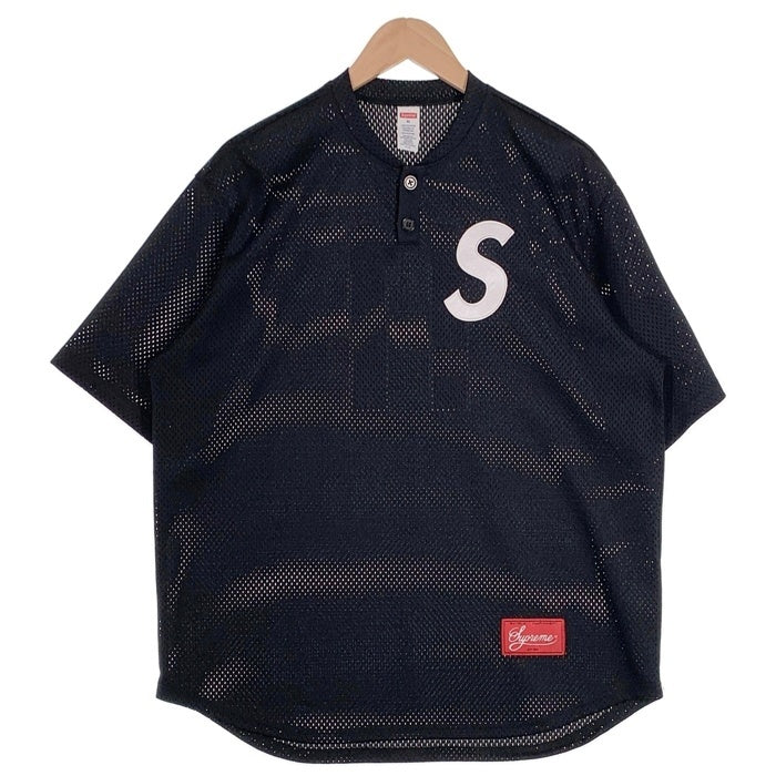 SUPREME シュプリーム Shop S Logo Baseball Henley ヘンリーネック ベースボールシャツ ブラック Size M 福生店