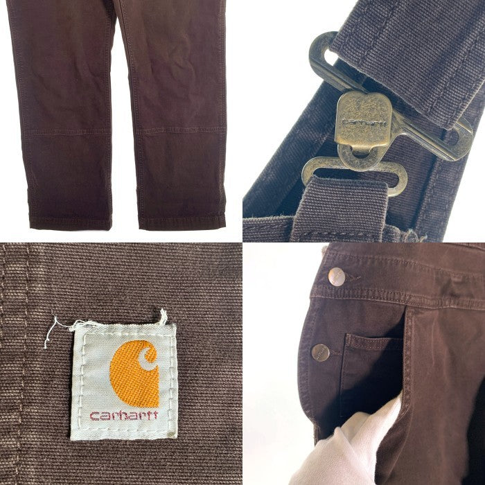 CARHARTT カーハート CANVAS BIB OVERALL キャンバス オーバーオール ブラウン OR2438-W コロンビア製 Size M(8-10) 福生店