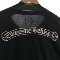 CHROME HEARTS クロムハーツ CH Scroll Logo L/S Pocket Tee スクロールラベルバックプリント ロングスリーブ ポケットTシャツ アーム 長袖 ブラック Size XL 福生店