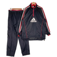 00's adidas アディダス トラックスーツ ハーフジッププルオーバートップ パンツ ジャージ ブラック 日本製 Size XO 福生店