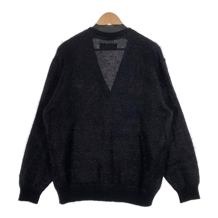 WACKO MARIA ワコマリア 24AW GLITTER MOHAIR CARDIGAN ( TYPE-1 ) ブラックレインボーラメ柄 モヘアカーディガン ブラック 24FW-WMK-KN16 Size L 福生店