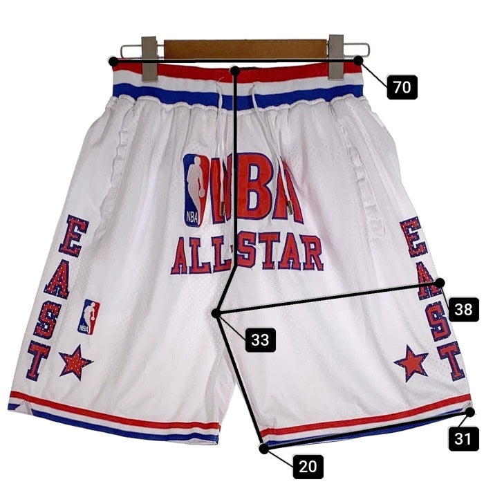 JUST DON ジャストドン NBA ALL STAR バスケットボール ショーツ ハーフパンツ ホワイト レッド ブルー USA製 Size L 福生店