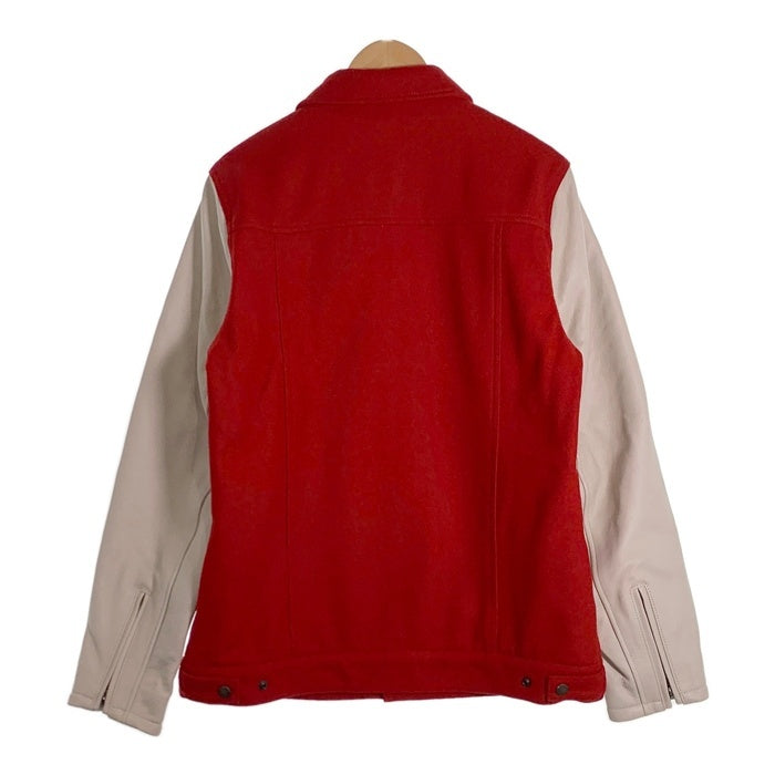 glamb グラム Melvin JKT メルヴィンジャケット トラッカー ウール袖レザー レッド ホワイト GB0419/JKT01 Size 3 福生店