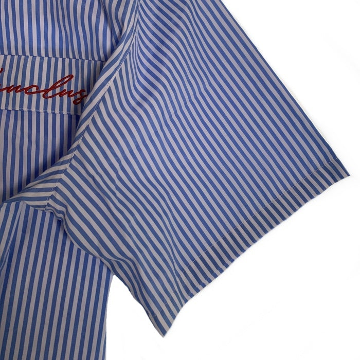 VAUCLUSE STUDIOS Striped Signature Short Sleeve Shirt ストライプシャツ 半袖 ライトブルー Size M 福生店