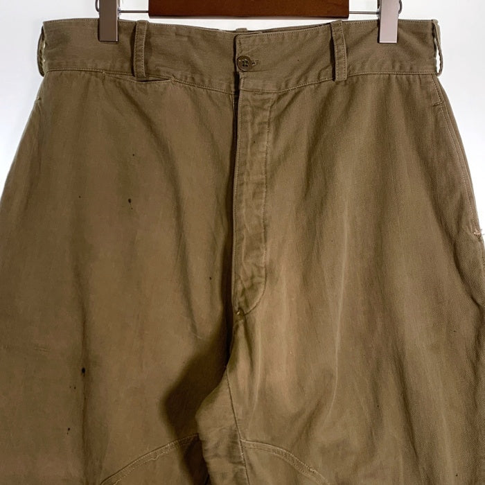 50's ブランド不明 ジョッパーズパンツ ボタンフライ カーキ コットン ツイル 1952 Size w88cm 福生店