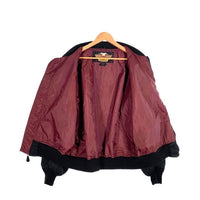 90's Harley-Davidson ハーレーダビッドソン 95周年 プリント ナイロンブルゾン リブ ブラック USA製 Size XXL 福生店