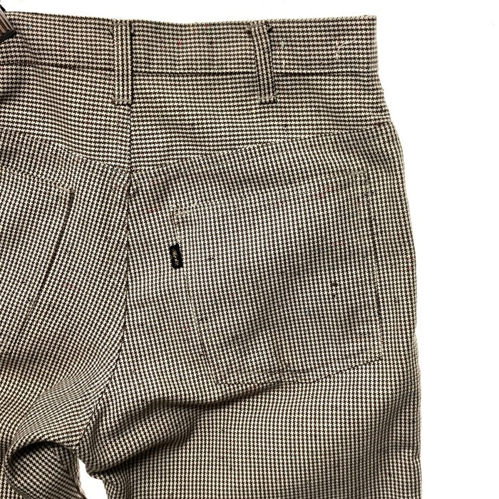 70's LEVI'S リーバイス STA-PREST スタプレ ブーツカットパンツ 千鳥格子 BIG E TALON42 ブラウン Size w82cm 瑞穂店