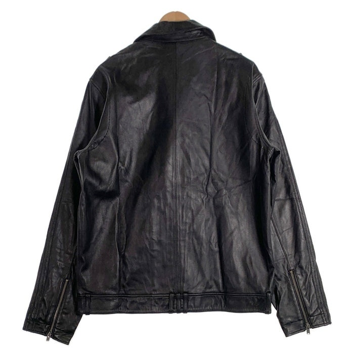 adidas アディダス ALYASHA アルヤシャ LEATHER RIDERS JACKET SHEEPSKIN LEATHER レザー ライダースジャケット シープスキン 羊革 ブラック E75732 Size L 福生店
