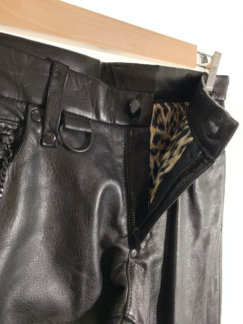 NUMBER(N)INE ナンバーナイン レザーパンツ ブラック レオパード Size 3 福生店