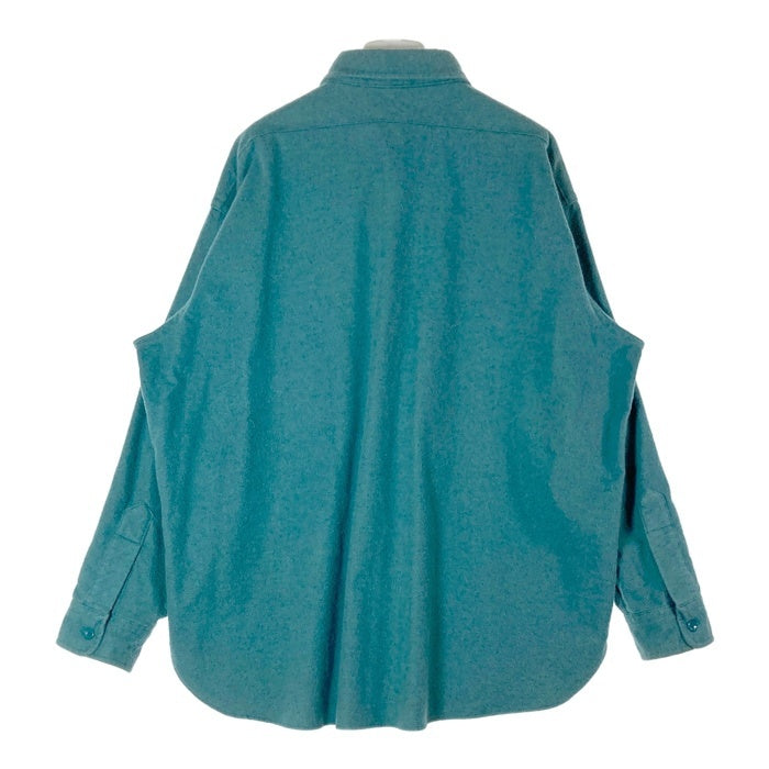 L.L.Bean エルエルビーン G-706 USA製 無地 ネルシャツ ターコイズブルー size19 瑞穂店