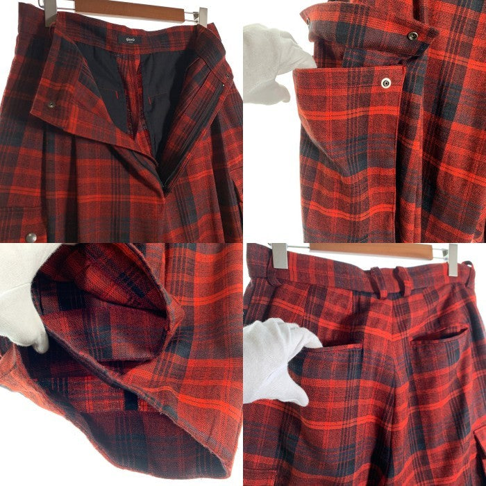 glamb グラム Check Baggy Cargo Pants チェックバギーカーゴパンツ レッド GB0324/P11 Size L 福生店