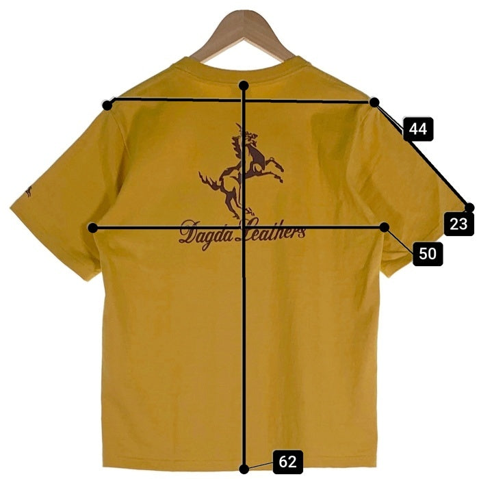 Dagda Leathers ダグダレザーズ プリント ポケットTシャツ 袖刺繡 マスタード 旧マッコイ 滝沢氏 1 Size M 福生店