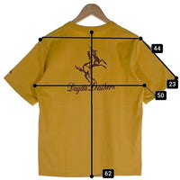 Dagda Leathers ダグダレザーズ プリント ポケットTシャツ 袖刺繡 マスタード 旧マッコイ 滝沢氏 1 Size M 福生店