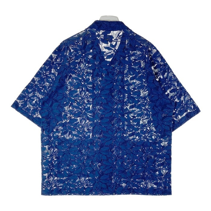 Needles ニードルズ Cabana Shirt カバナシャツ C Pe R Lace Cloth FLOWER フラワーレース 半袖 ブルー MR252 Size L 瑞穂店