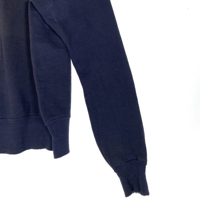 40-50's BRENT 前V フリーダムスリーブ クルーネックスウェットトレーナー ネイビー 貼り付けガゼット Size M 相当 福生店