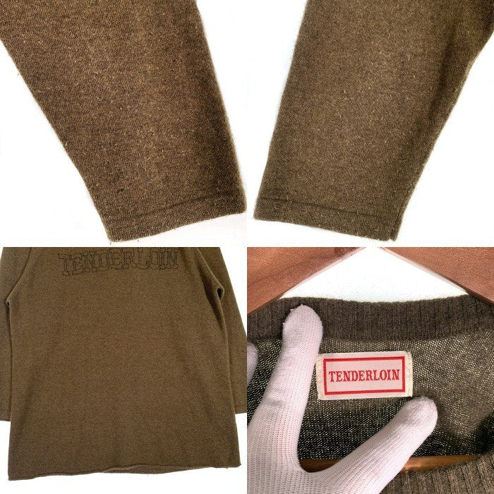 TENDERLOIN テンダーロイン ラグランスリーブ 七分袖 アンゴラ ウールニットセーター オリーブ Size M 相当 福生店