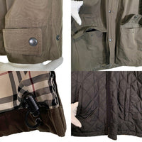 BURBERRY LONDON バーバリーロンドン コットン ポリエステル ハーフコート カーキ キルティングライナー付 BBN05-116-76 Size LL 福生店