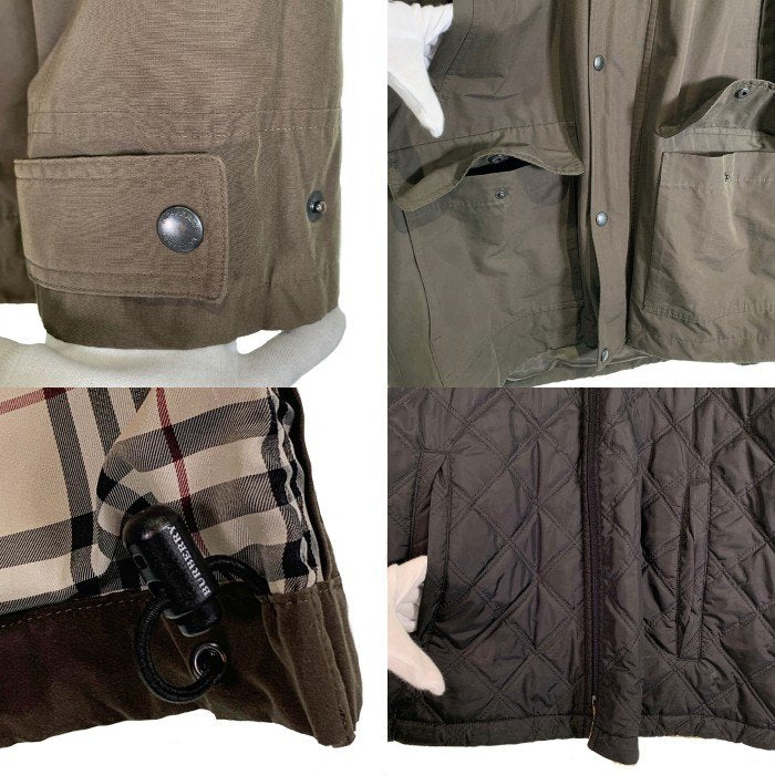 BURBERRY LONDON バーバリーロンドン コットン ポリエステル ハーフコート カーキ キルティングライナー付 BBN05-116-76 Size LL 福生店