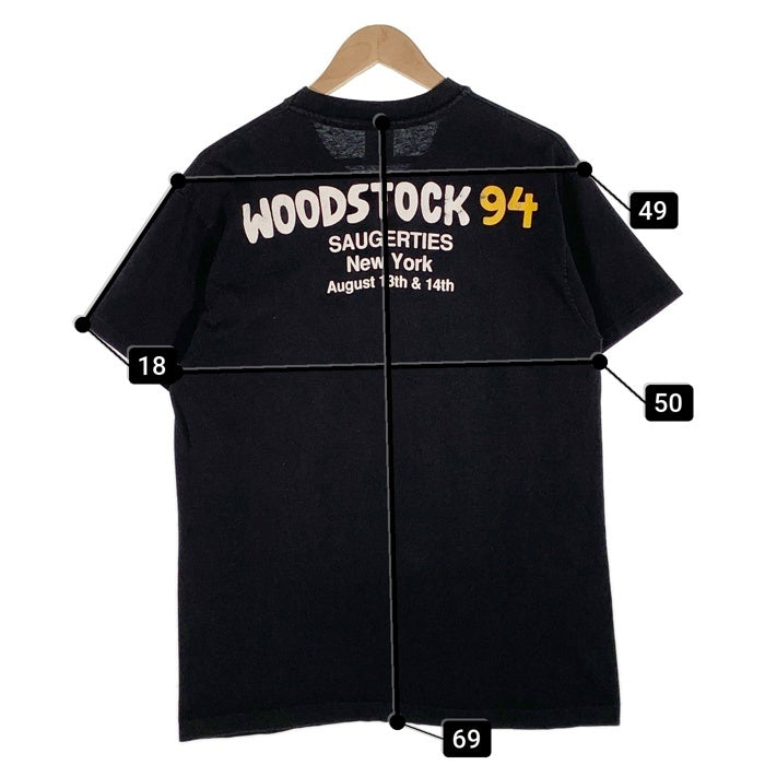 90's WOODSTOCK 94 ウッドストック プリントTシャツ ブラック GEM USA製 94コピーライト Size L 福生店