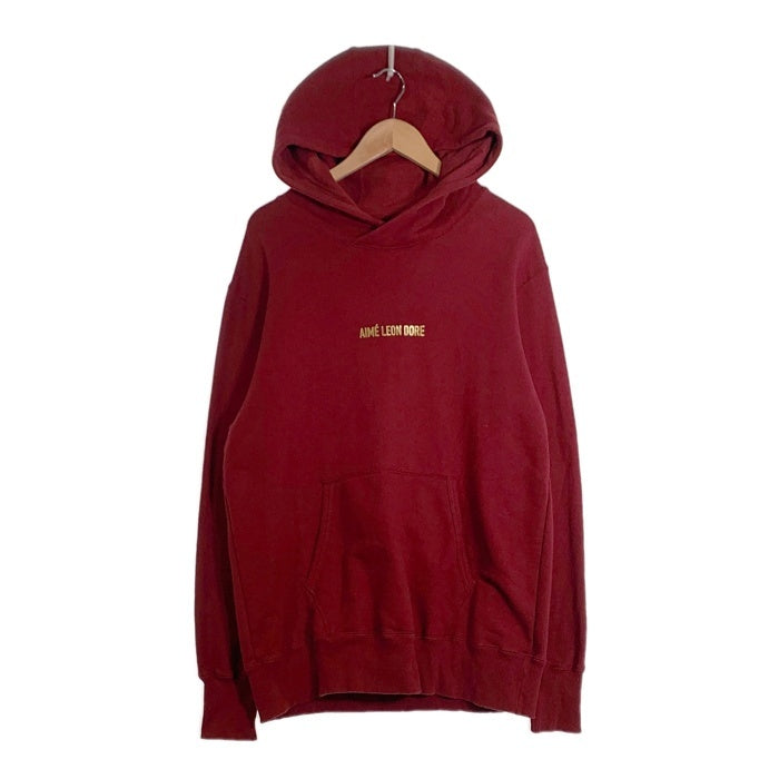 AIME LEON DORE エメレオンドレ ロゴプリント プルオーバーパーカー フーディー バーガンディー Size L 福生店