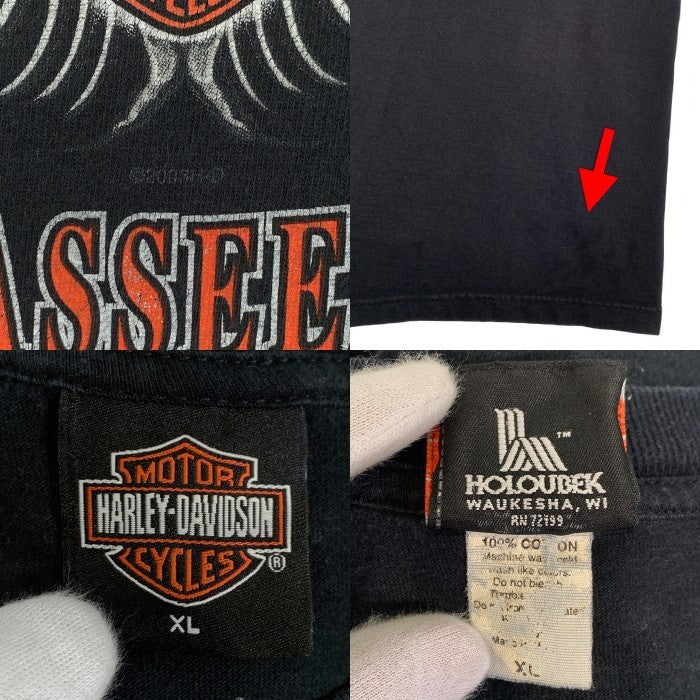 HARLEY-DAVIDSON ハーレーダビッドソン バー&シールド イーグル プリント Tシャツ ブラック Size XL 福生店