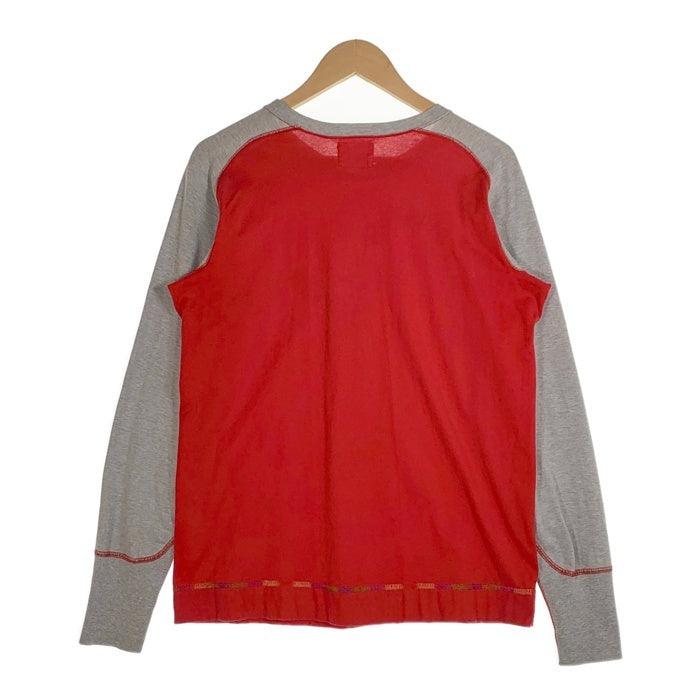 EVISU エヴィス カモメプリント ロングスリーブTシャツ フリーダムスリーブ レッド グレー Size 40 福生店