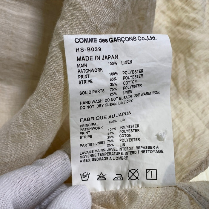 COMME des GARCONS HOMME コムデギャルソンオム リネン マルチパッチワークシャツ 長袖 オフホワイト HS-B039 AD2016 Size M 福生店