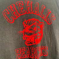WAREHOUSE ウエアハウス Lot409 CHEHALIS BEARCATS ラグランスリーブ クルーネックスウェットトレーナー ブラック フロッキープリント Size 42 福生店