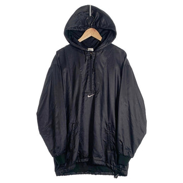 00's NIKE ナイキ ハーフジップ ナイロンプルオーバーパーカー ジャケット ブラック 刺繡 Size XL 福生店