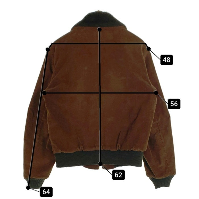 70's WEATHERCASTER ウェザーキャスター ジップアップコーデュロイジャケット 襟ボア リブ ブラウン USA製 Size 38 福生店