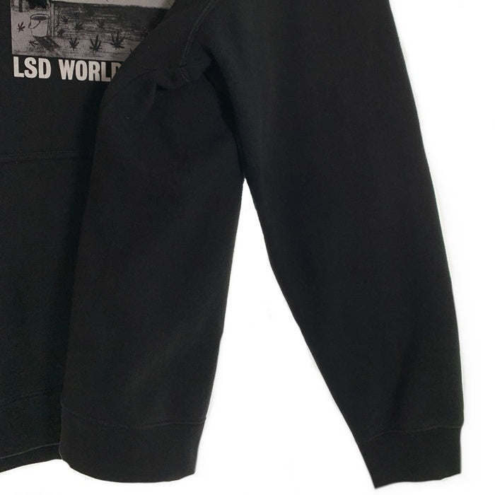 GX1000 ジーエックスセン LSD WORLD PEACE Hooded Sweatshirt プルオーバースウェットパーカー フーディ ブラック Size L 福生店