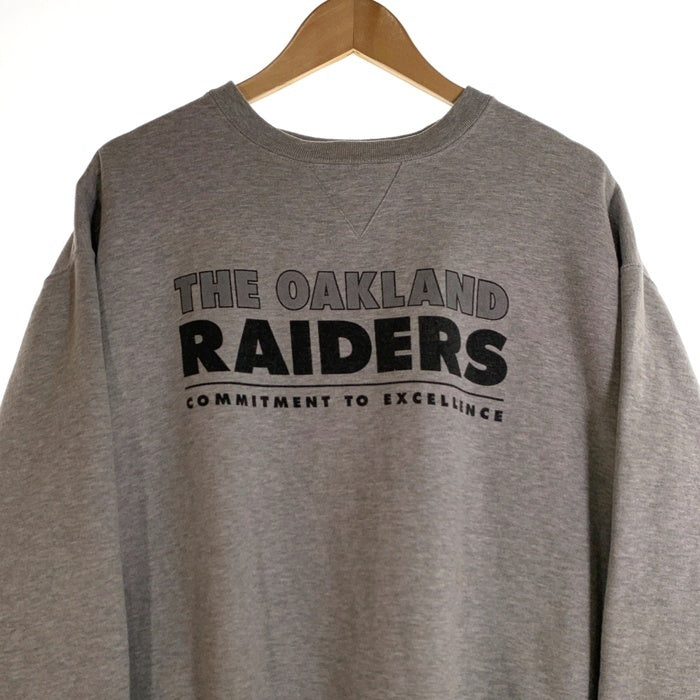90's NIKE ナイキ THE OAKLAND RAIDERS オークランドレイダース NFL COMM IT MENT TO EXCELLENCE クルーネック スウェット グレー USA製 Size XL 福生店